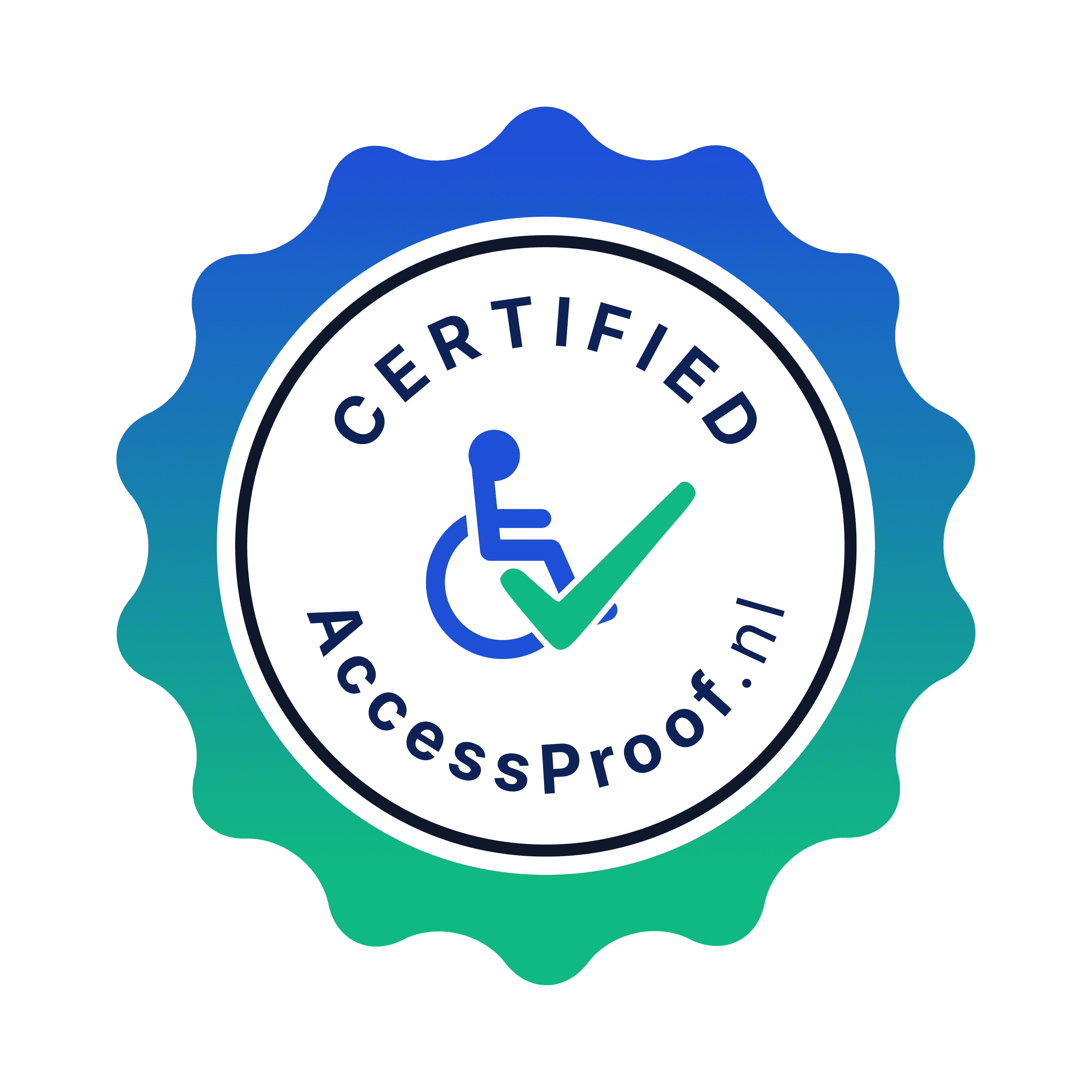 Het AccessProof Verified-keurmerk.